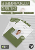 Bewerbung Ausbildung: Design-Muster mit Lebenslauf, Deckblatt und Anschreiben-Layout