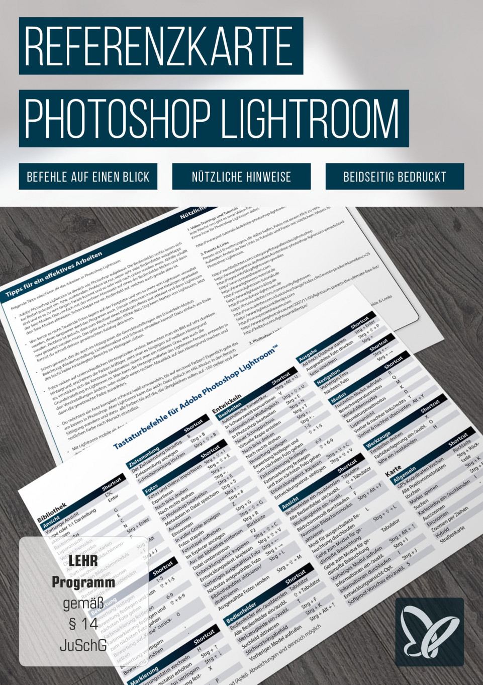Referenzkarte für Photoshop Lightroom