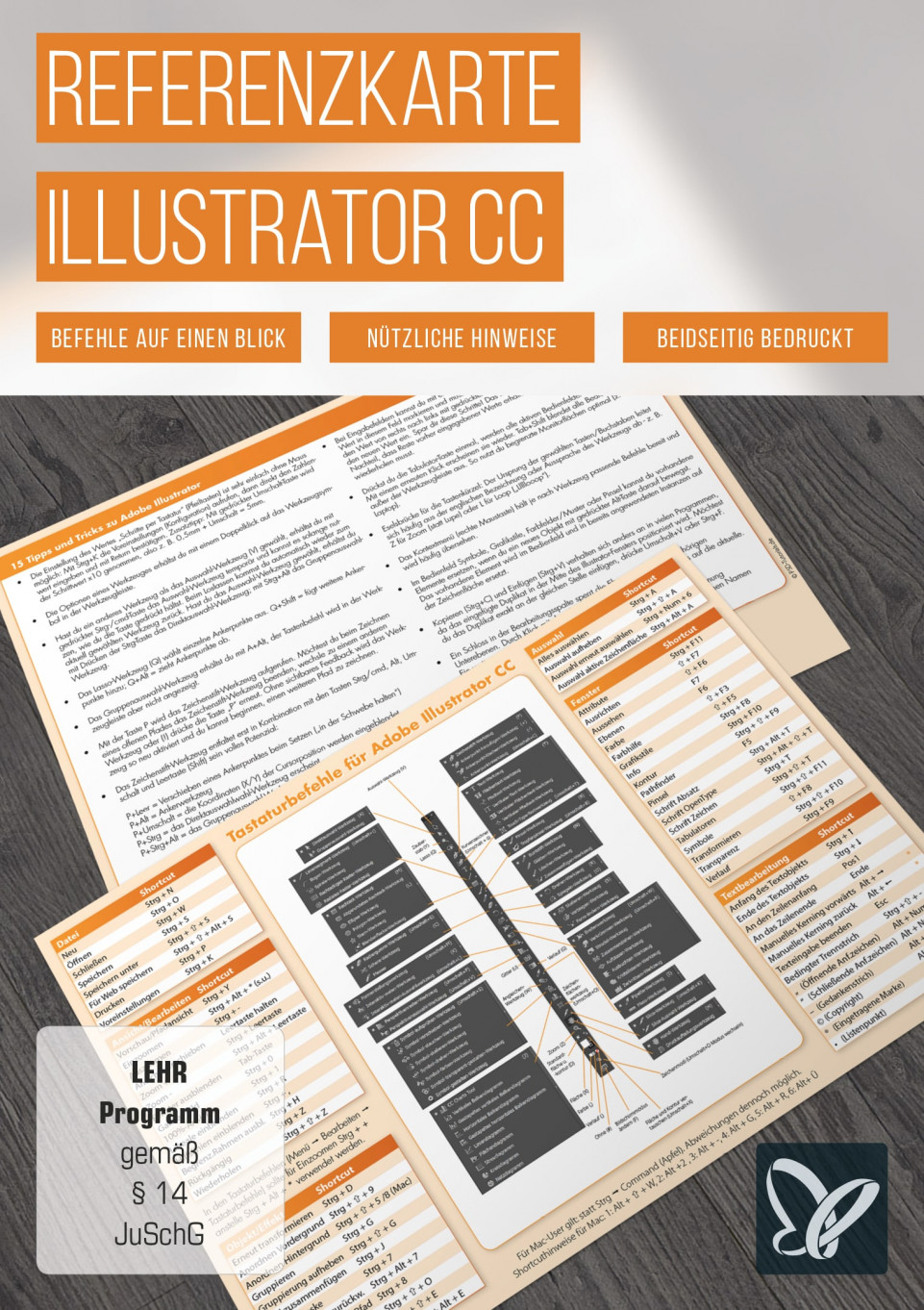 Tastaturkürzel: Illustrator-Referenzkarte