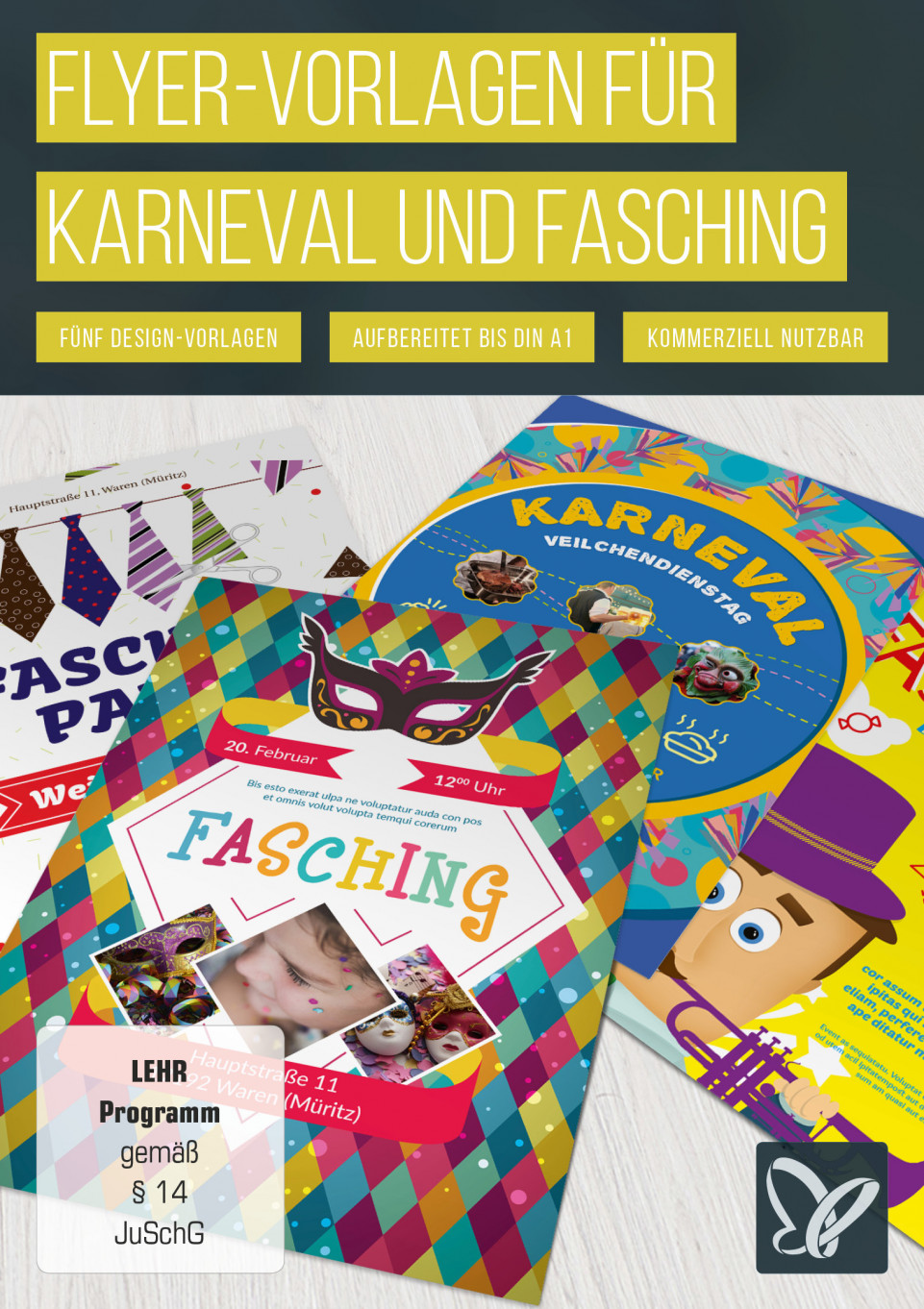 Flyer-Vorlagen für Karneval und Fasching