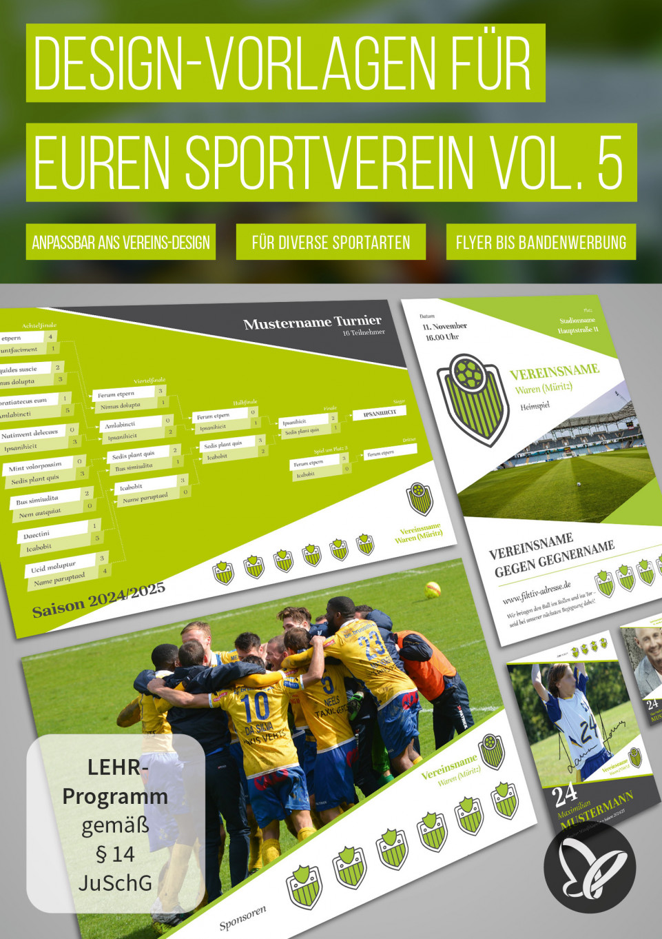 Design-Vorlagen für Sportvereine: Spendenscheck, Werbebanner & Co