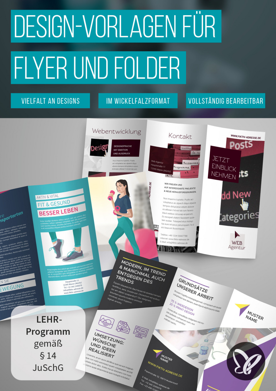 Flyer Und Folder Gestalten Fertige Design Vorlagen Tutkit Com