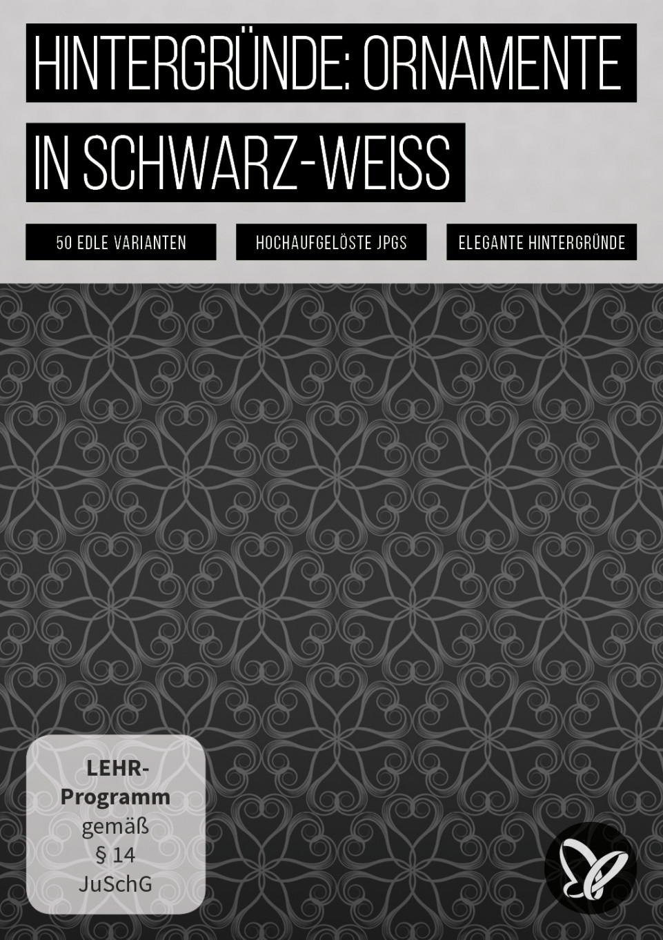 Schwarz-Weiß-Hintergrund: 50 edle Ornamente