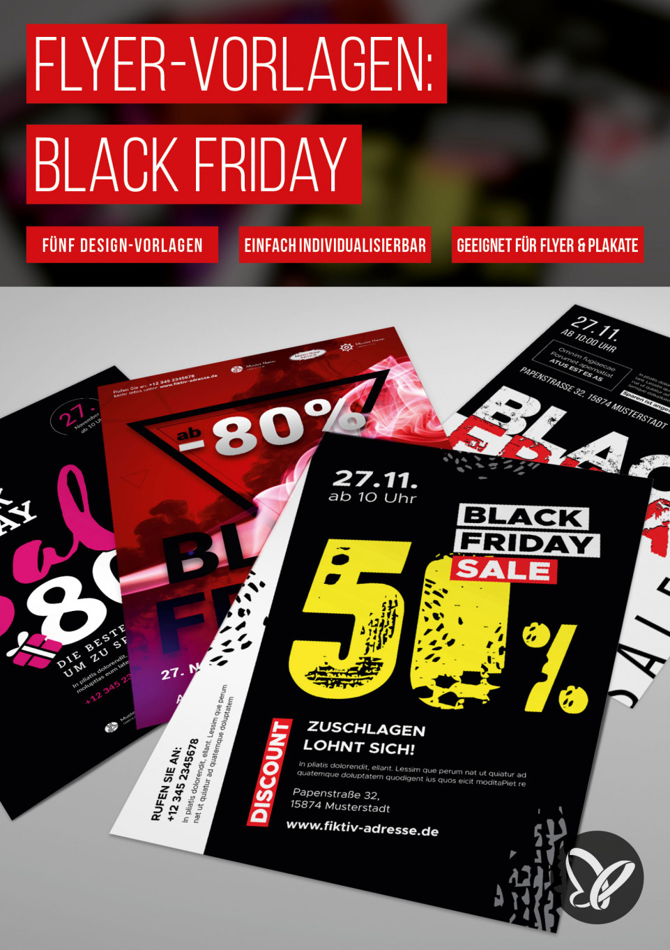 Vorlagen im Black Friday-Design: Plakate und Flyer zur Werbung