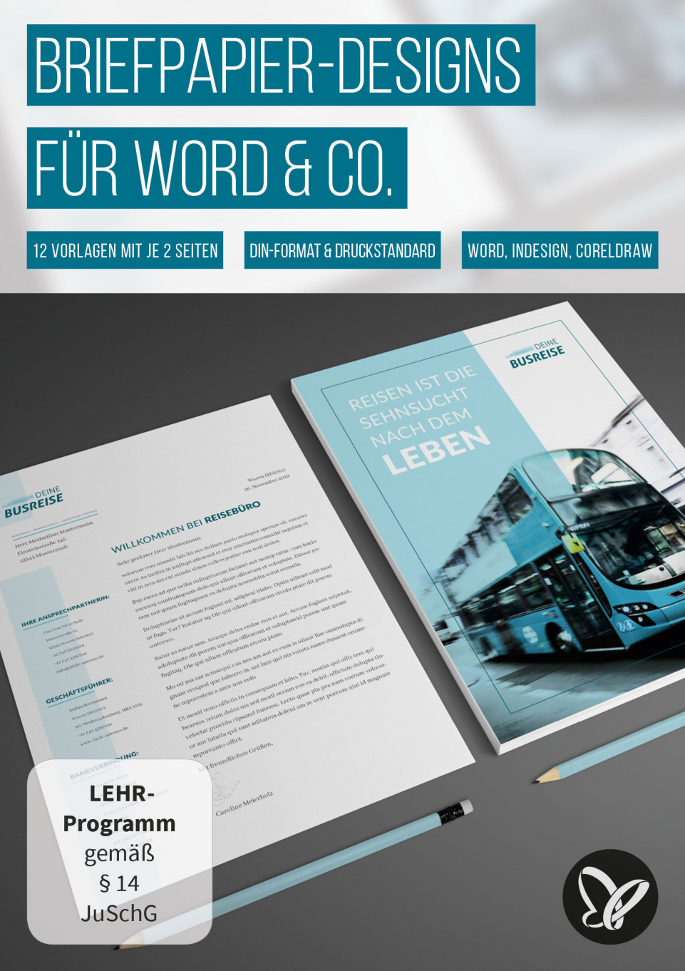 Briefpapier Designs Fur Word Indesign Und Coreldraw Tutkit Com