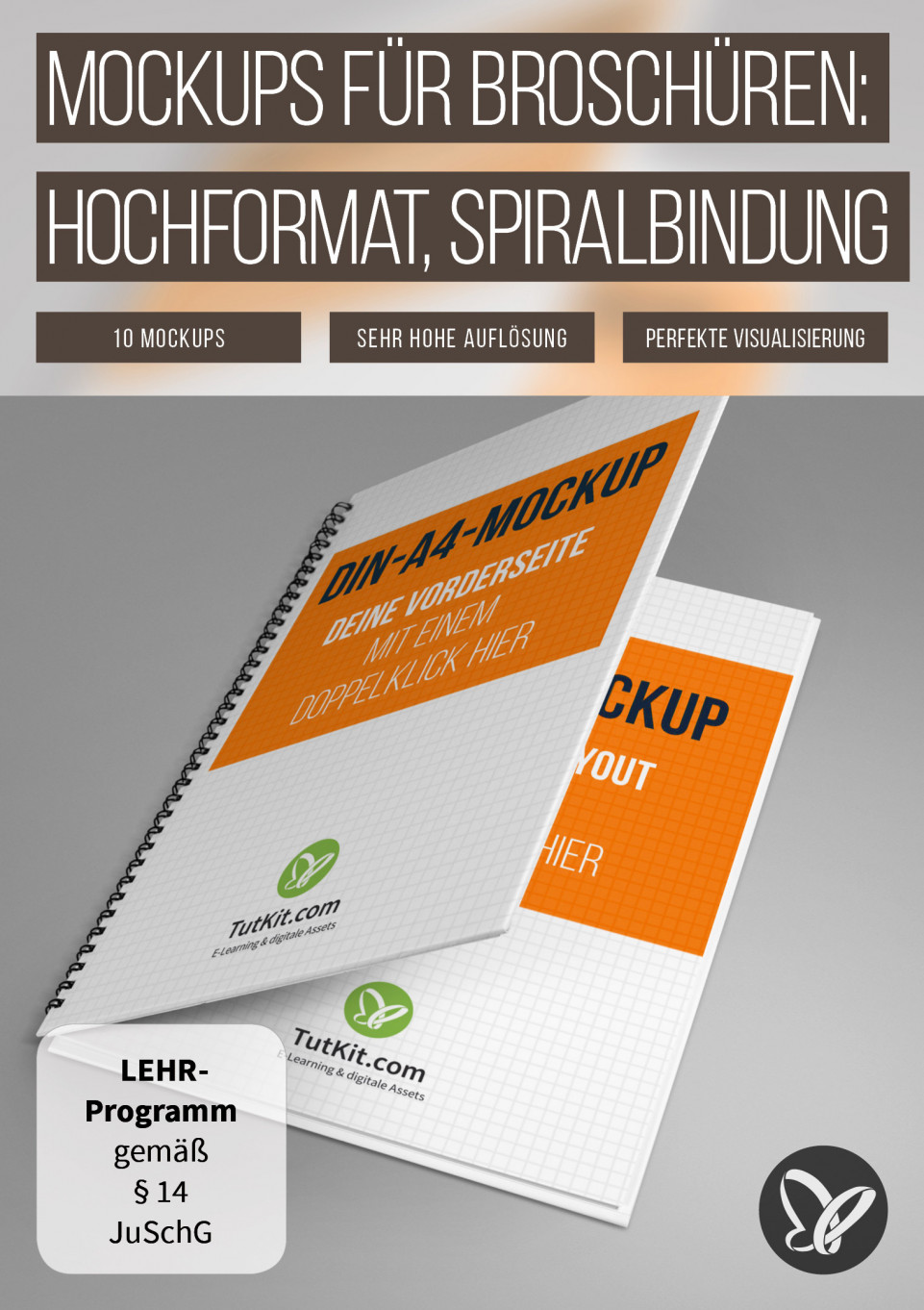 Mockups Fur Hardcover Broschuren Im Hochformat Mit Spiralbindung Tutkit Com