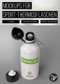 Mockups für Sport-Thermosflaschen, Isolierflaschen