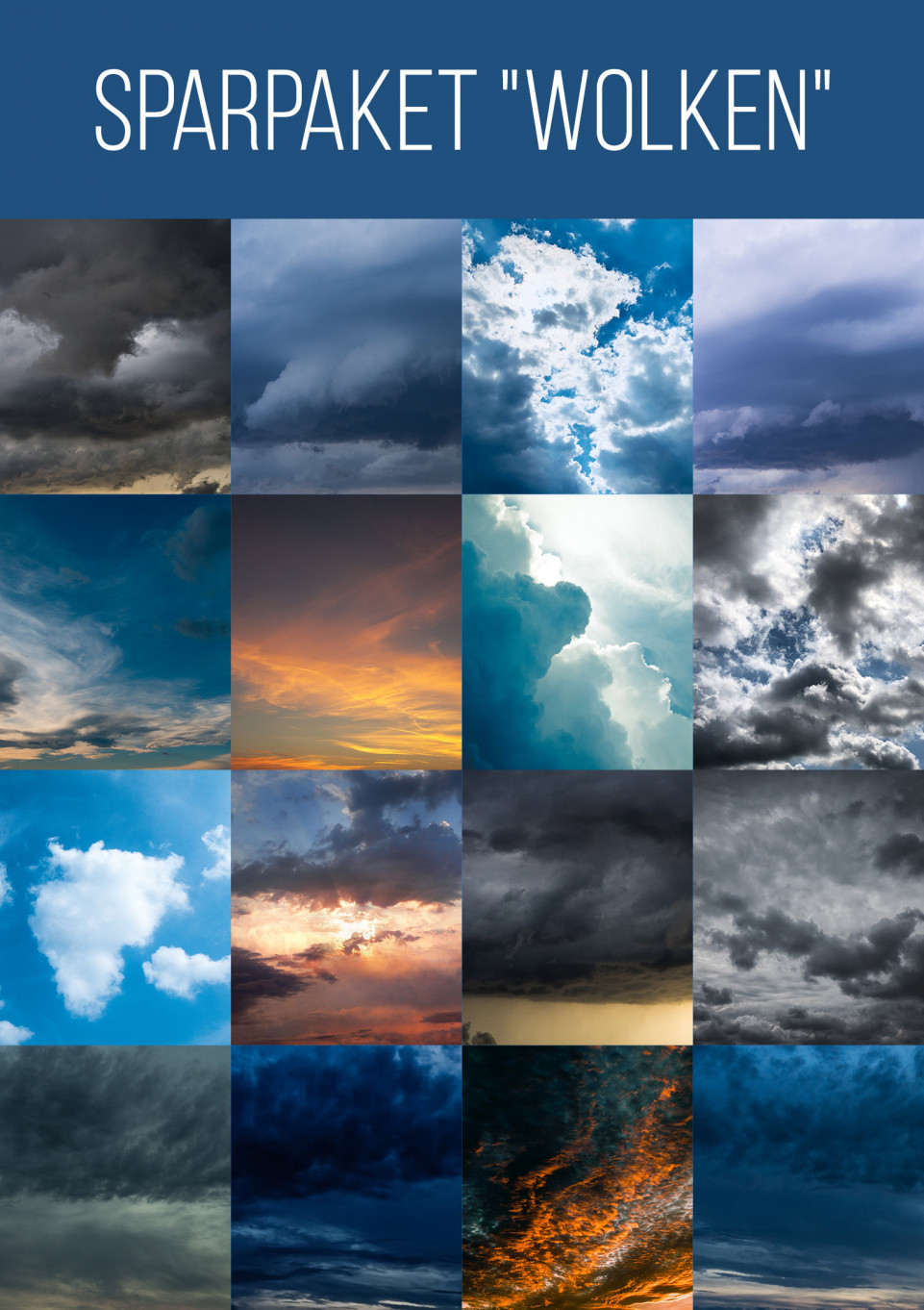 Über 200 Wolken-Assets im Sparpaket: Bilder, Pinsel und Vektorgrafiken