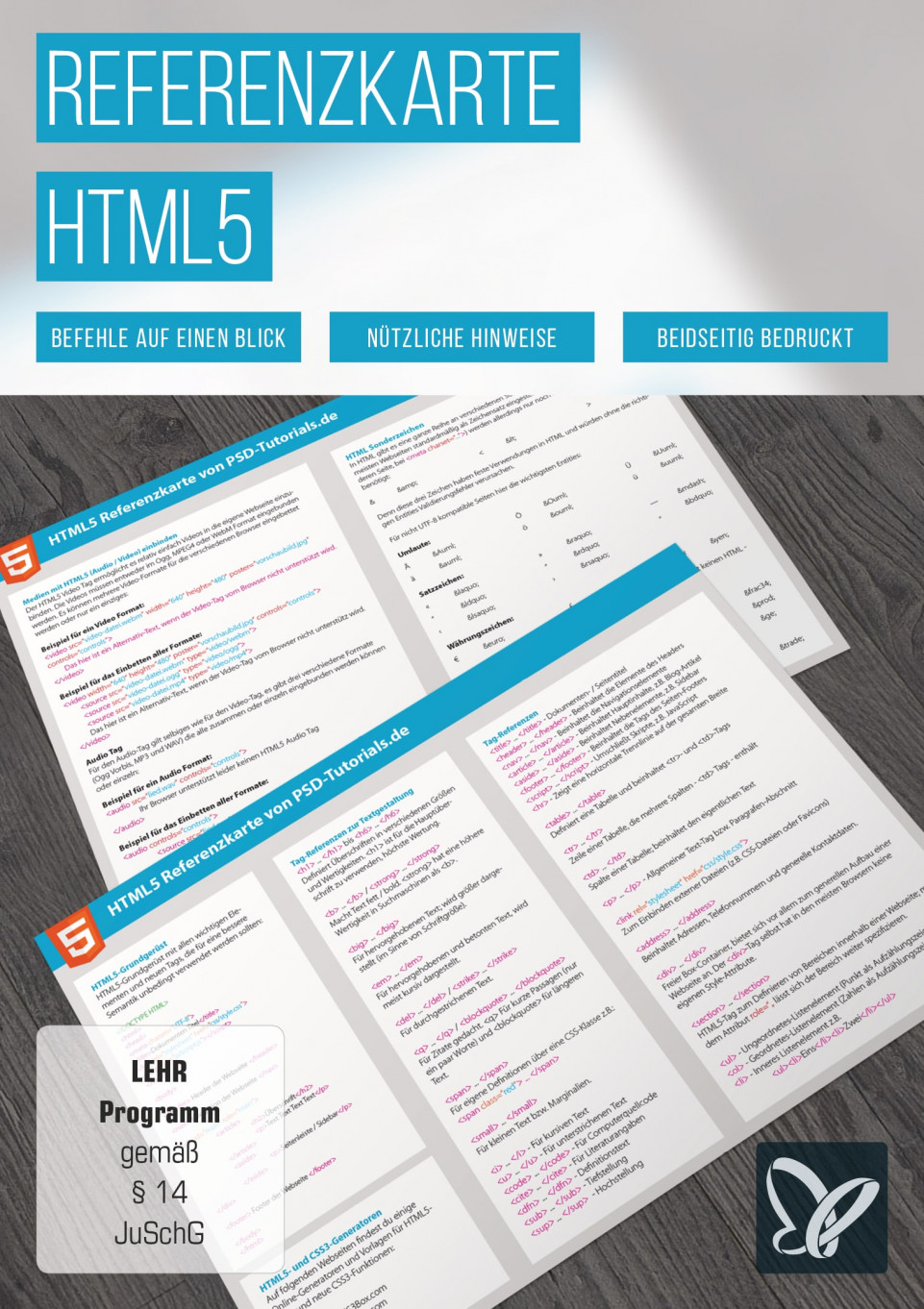 Tastaturkürzel: HTML5-Referenzkarte