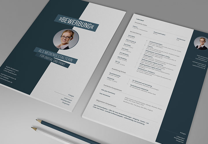 Bewerbung Mediengestalter/-in: kreatives Design-Muster