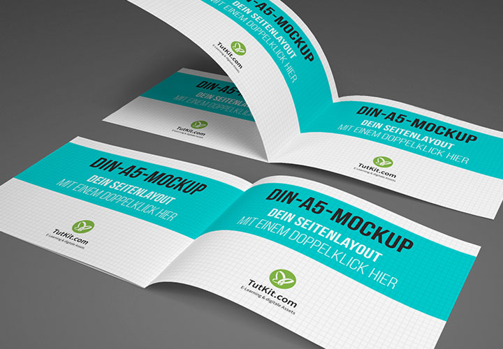 Mockups Fur Broschuren Im A5 Querformat