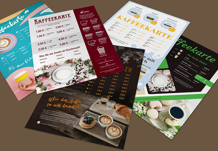 Kaffeekarten erstellen – Vorlagen für InDesign, Photoshop und Word