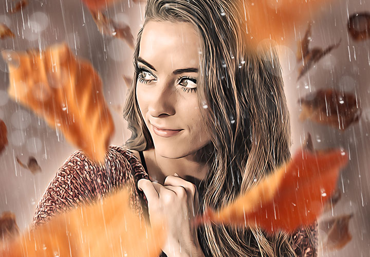 Photoshop-Aktion „October Rain“: ölmalerischer Herbst-Look