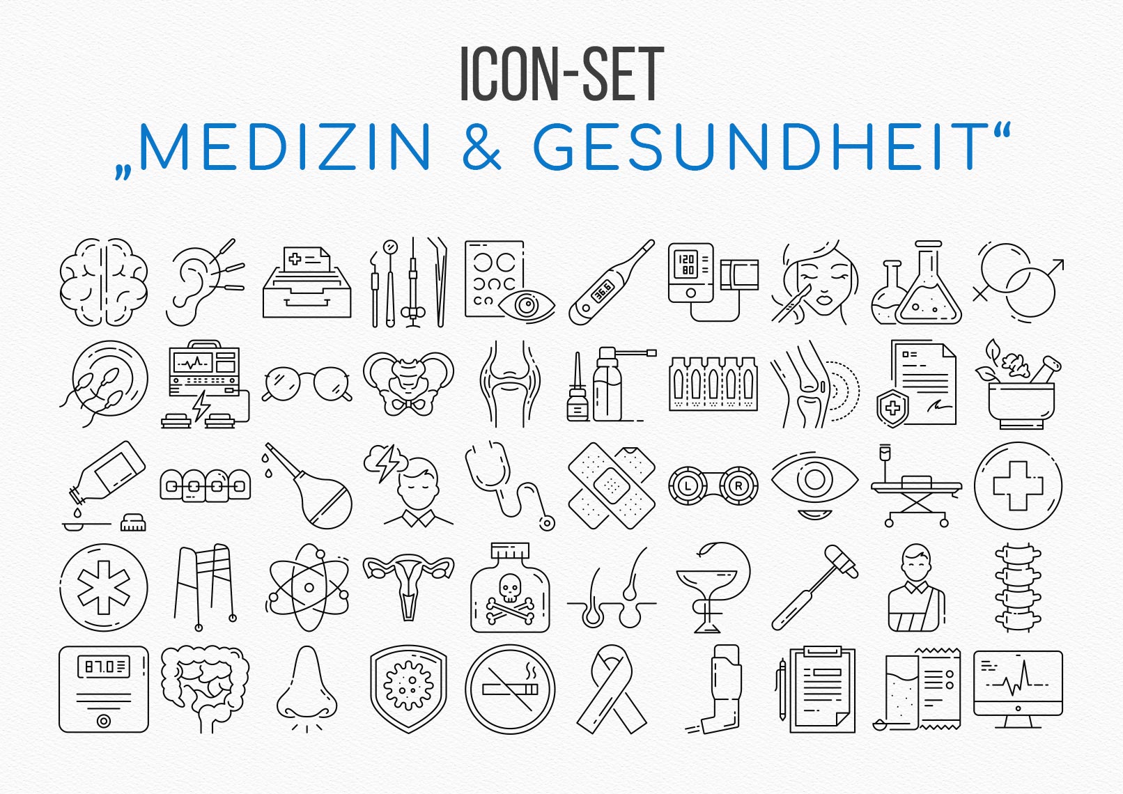 Überblick über die medizinischen Symbole und Icons