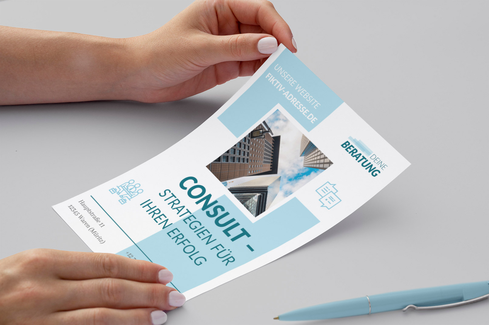 Vorher-Bild von „Consulting“ – Corporate Design für Coaches und Berater mit Briefpapier, Visitenkarte & Co.