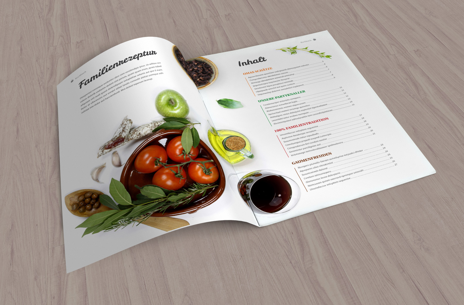 Kochbuch Und Rezeptbuch Vorlage Designs Layouts Fur Indesign