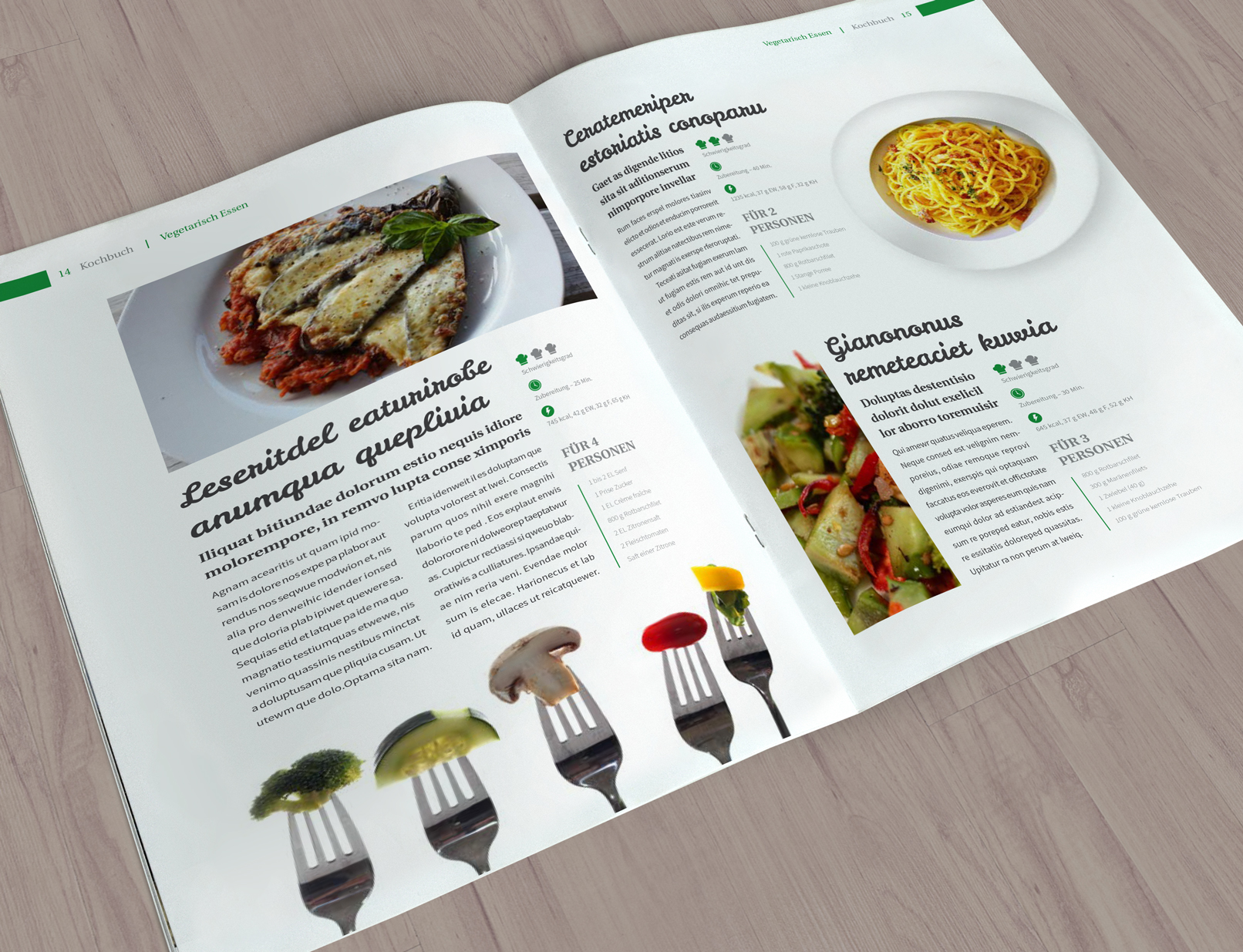 Vorher-Bild von Rezept- und Kochbuch: Design-Vorlagen & Layouts für InDesign & Co