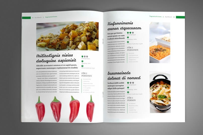 Vorlagen für Rezeptbuch, Kochbuch, Backanleitung im A4-Hochformat Vorlagen für Rezeptbuch, Kochbuch, Backanleitung im A4-Hochformat