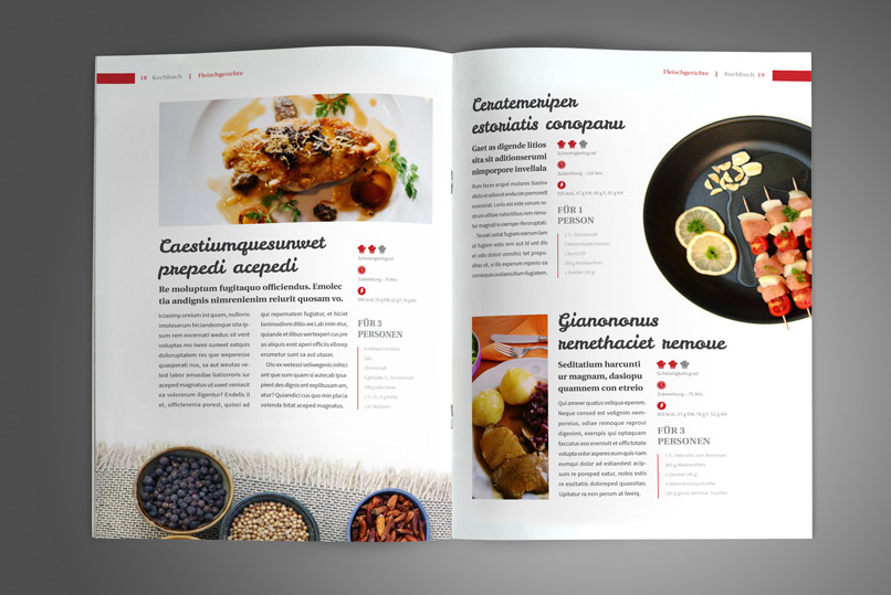 Vorlagen für Rezeptbuch, Kochbuch, Backanleitung im A4-Hochformat Vorlagen für Rezeptbuch, Kochbuch, Backanleitung im A4-Hochformat