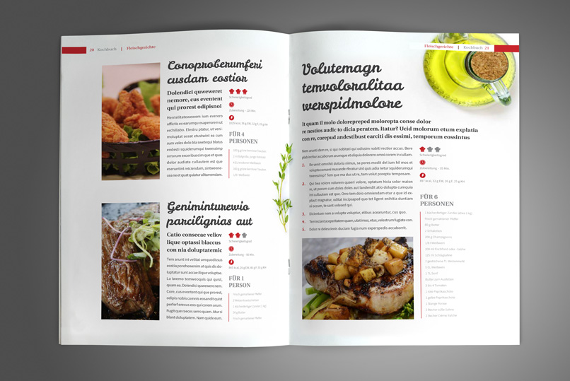 Vorlagen für Rezeptbuch, Kochbuch, Backanleitung im A4-Hochformat Vorlagen für Rezeptbuch, Kochbuch, Backanleitung im A4-Hochformat