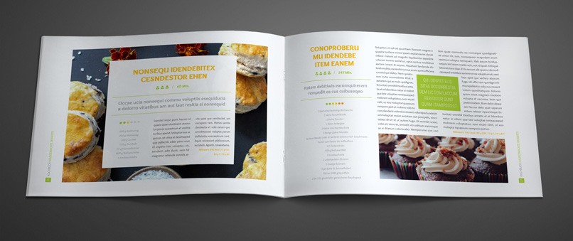 Vorlagen für Rezeptbuch, Kochbuch, Backanleitung im A4-Hochformat Vorlagen für Rezeptbuch, Kochbuch, Backanleitung im A4-Querformat