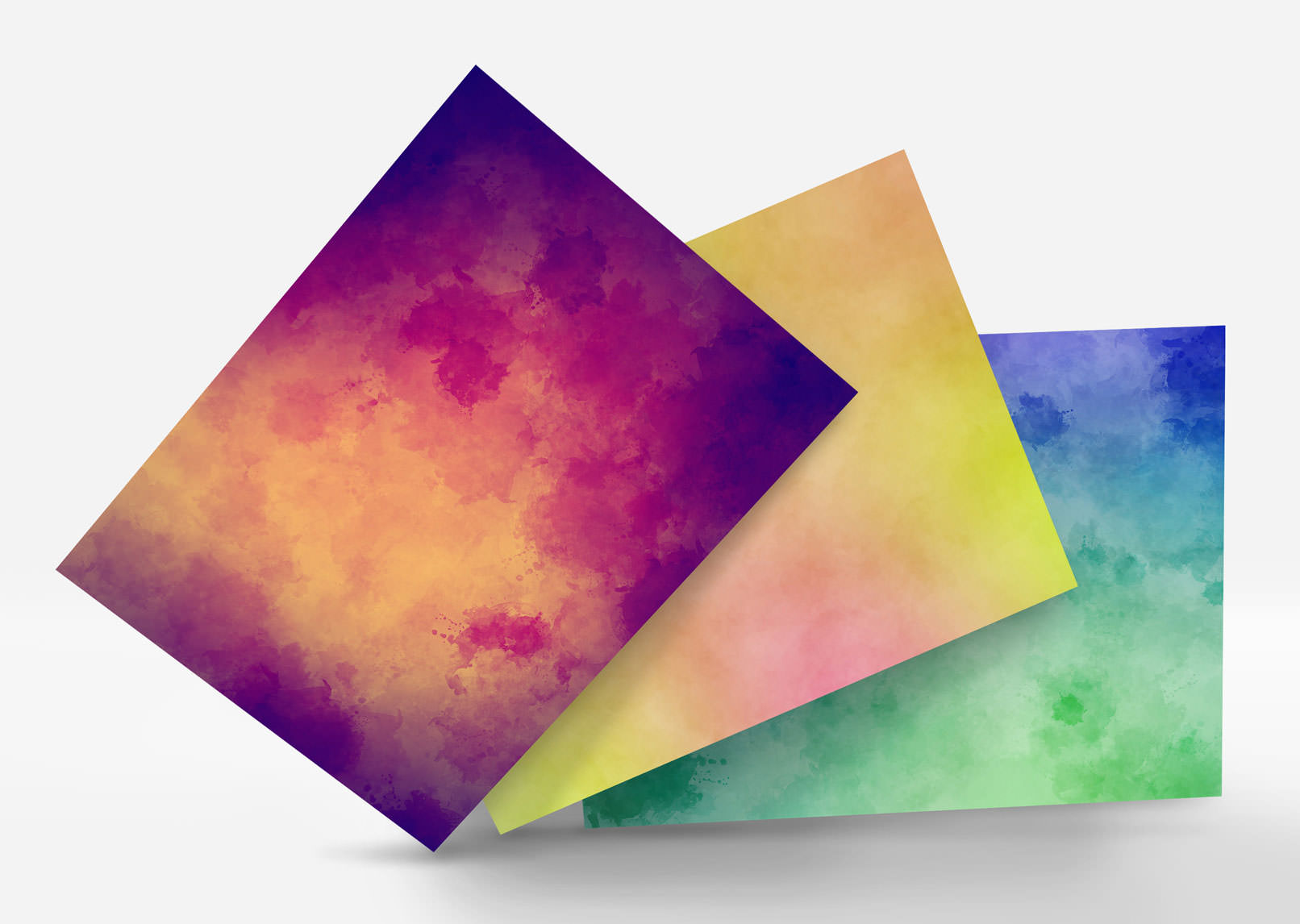 Aquarell-Hintergrund-Varianten in verschiedenen Farben