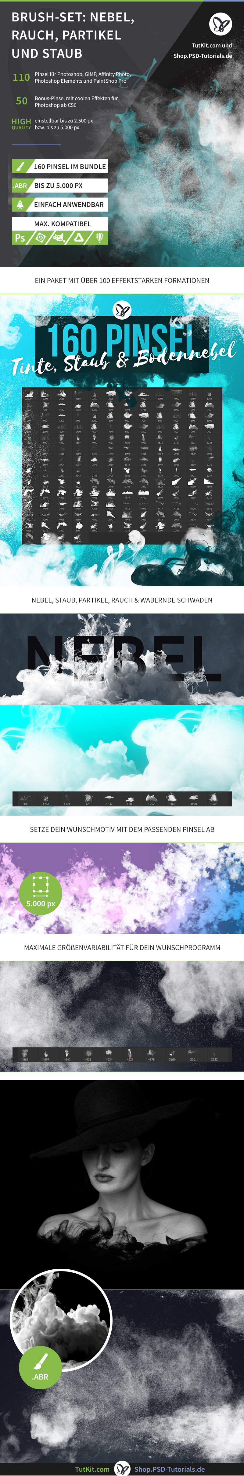 Überblick über die Photoshop-Pinsel zum Thema Nebel, Rauch, Partikel & Staub