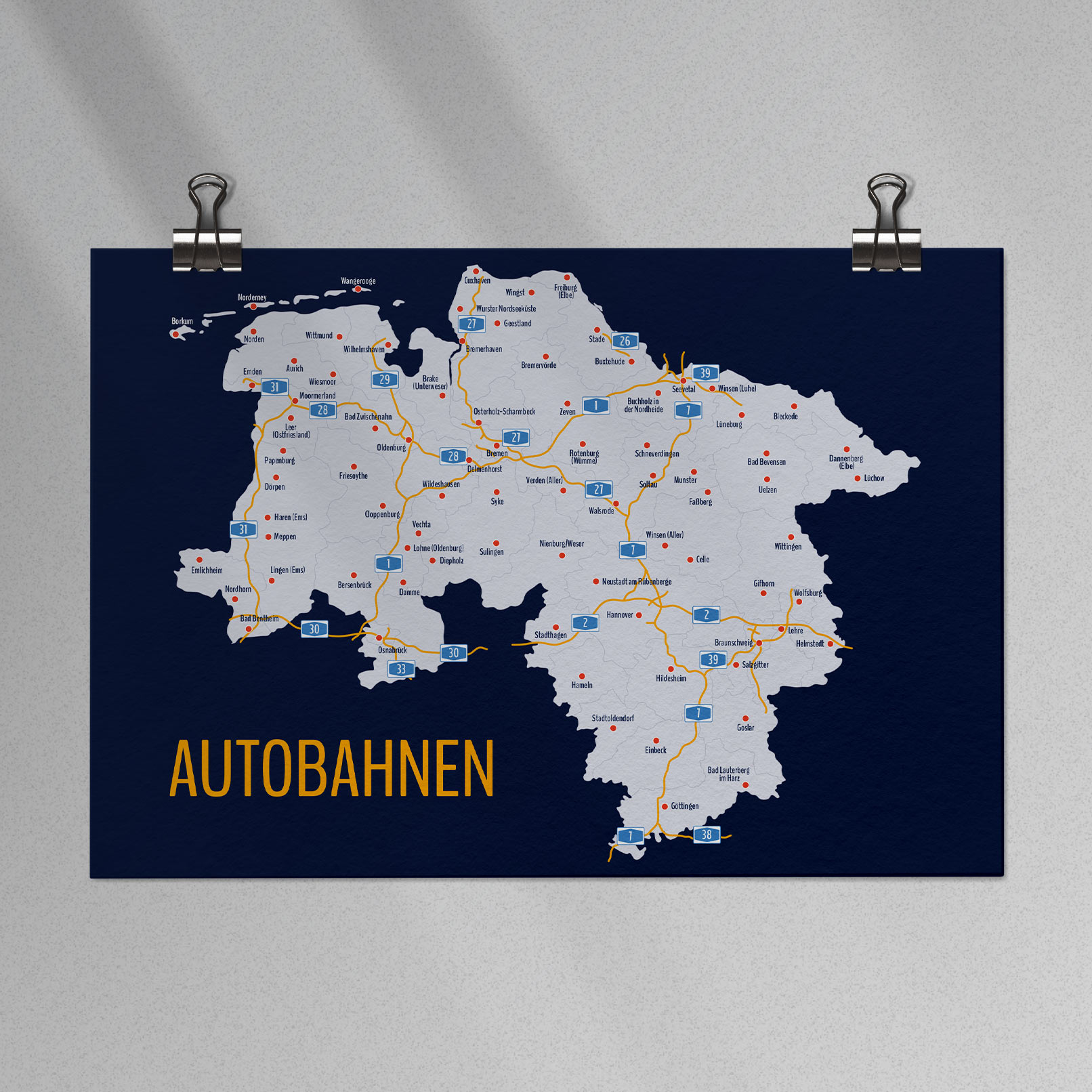 Landkarten für Bremen und Niedersachsen