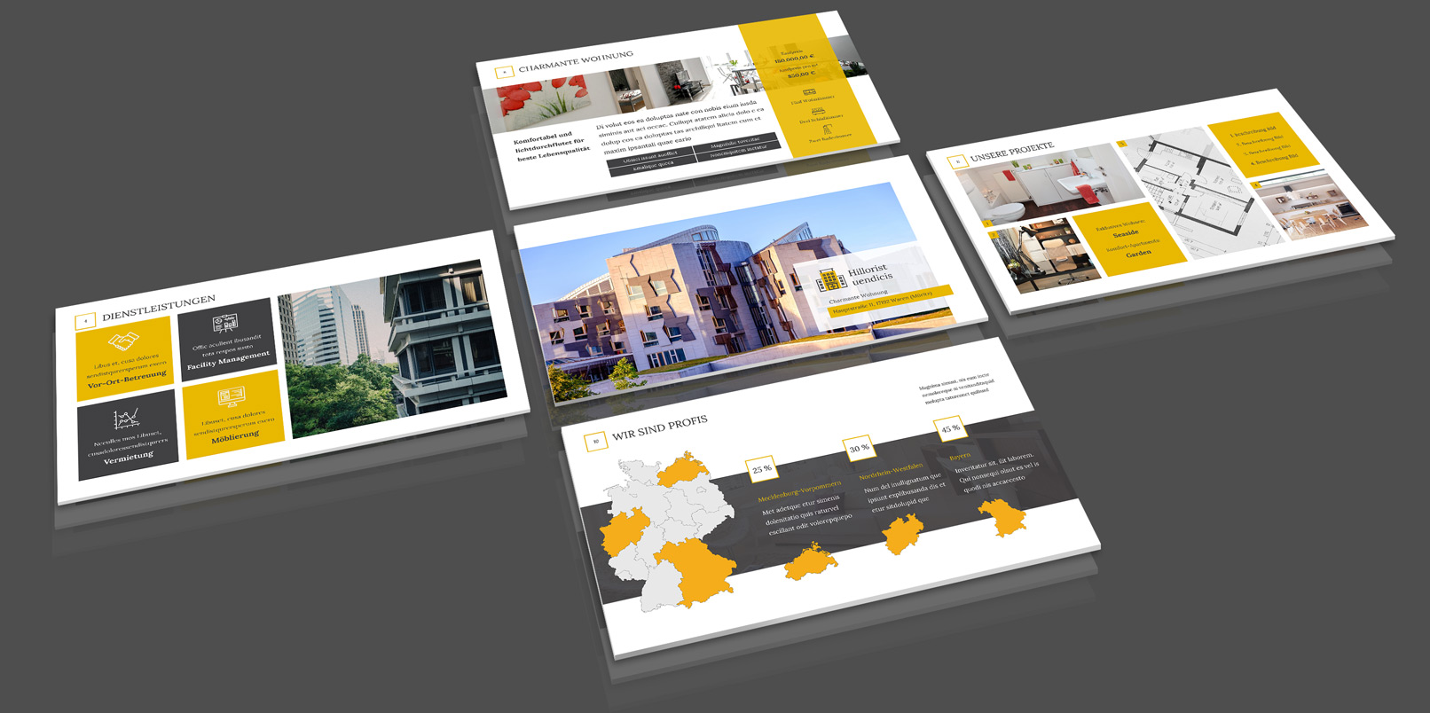 Corporate Design-Vorlagen für Immobilienfirmen und Architekturbüros: PowerPoint