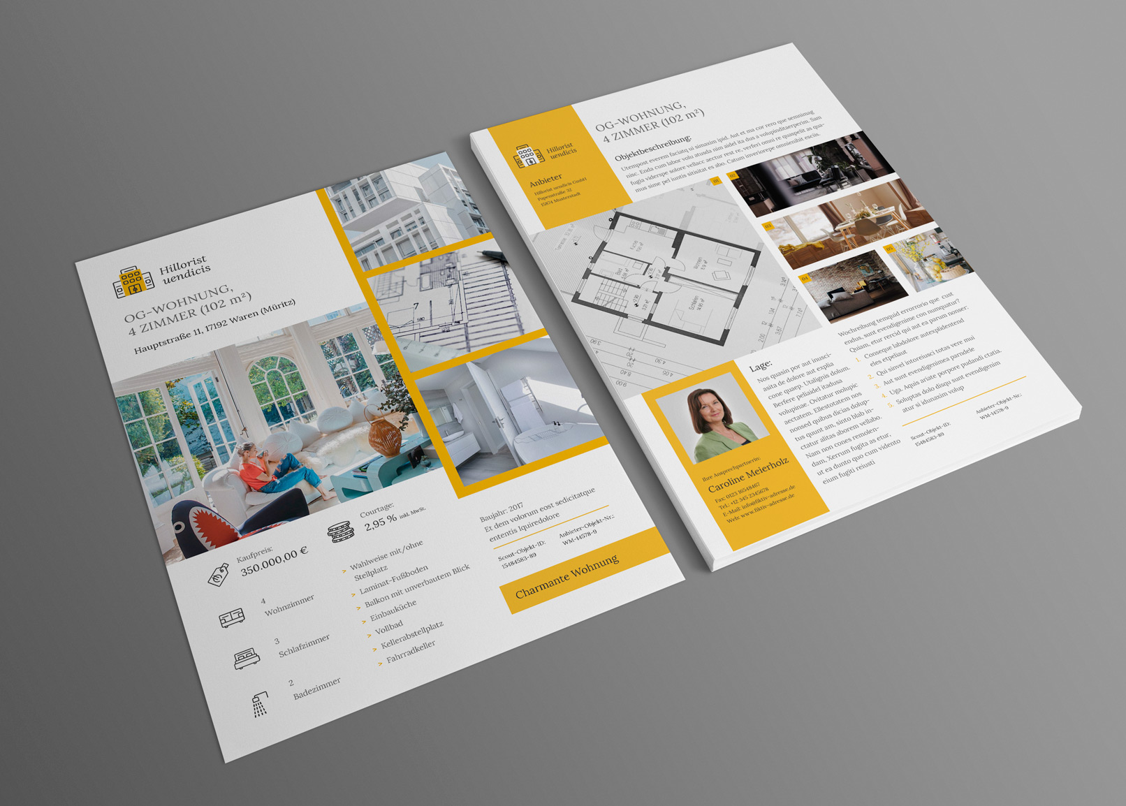 Corporate Design-Vorlagen für Immobilienfirmen und Architekturbüros: Exposé