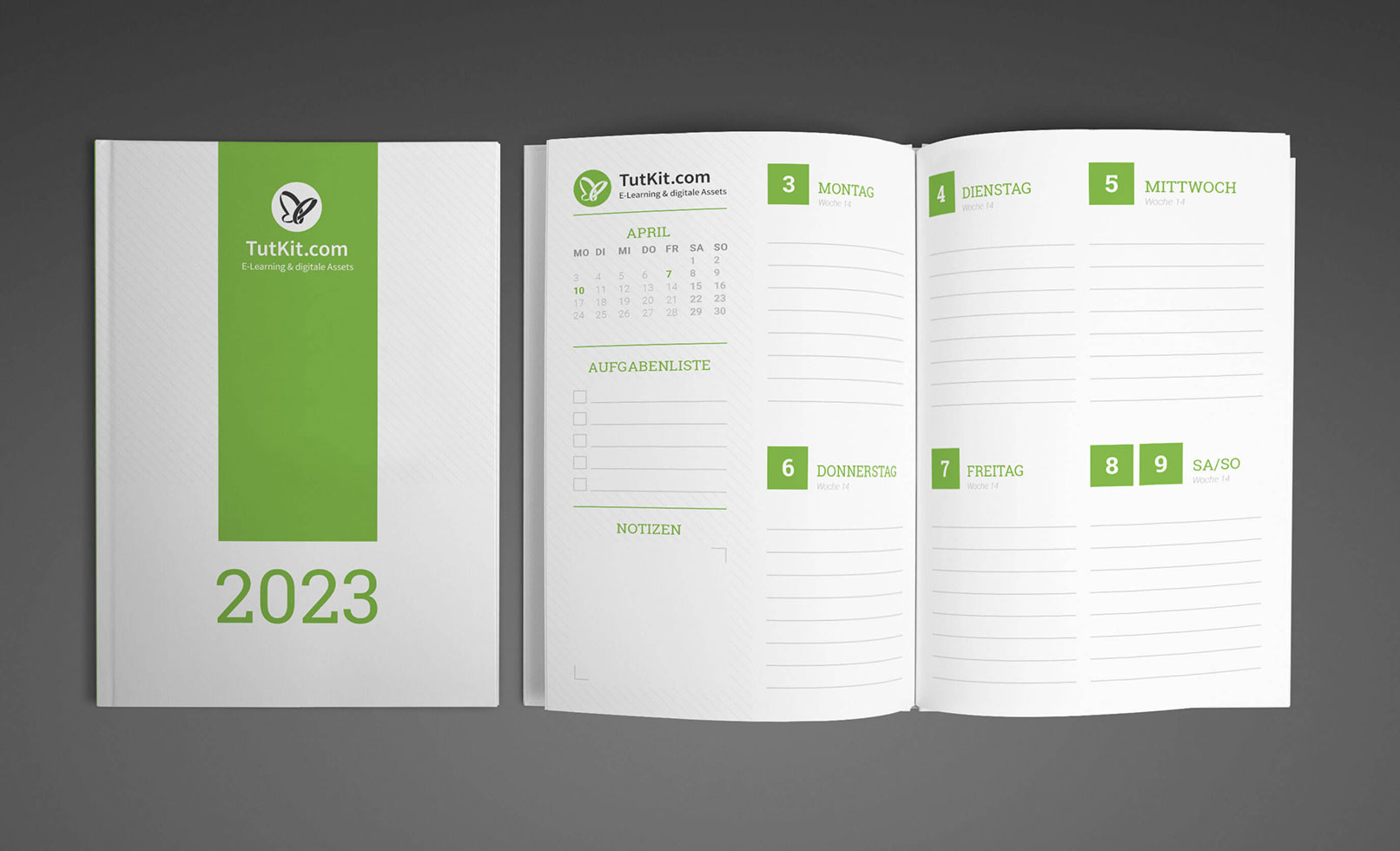 Personalisierter Business-Kalender 2023, Buchkalender im A5-Format