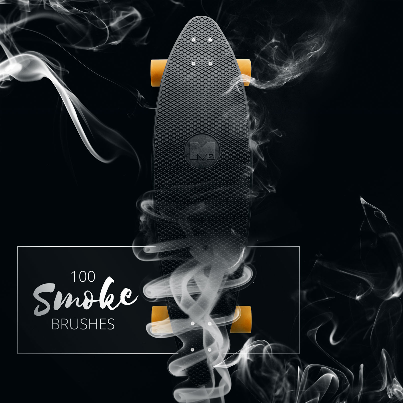 Nachher-Bild von 100 Pinsel mit Rauch-Motiven für Photoshop, Affinity Photo, GIMP und Co.