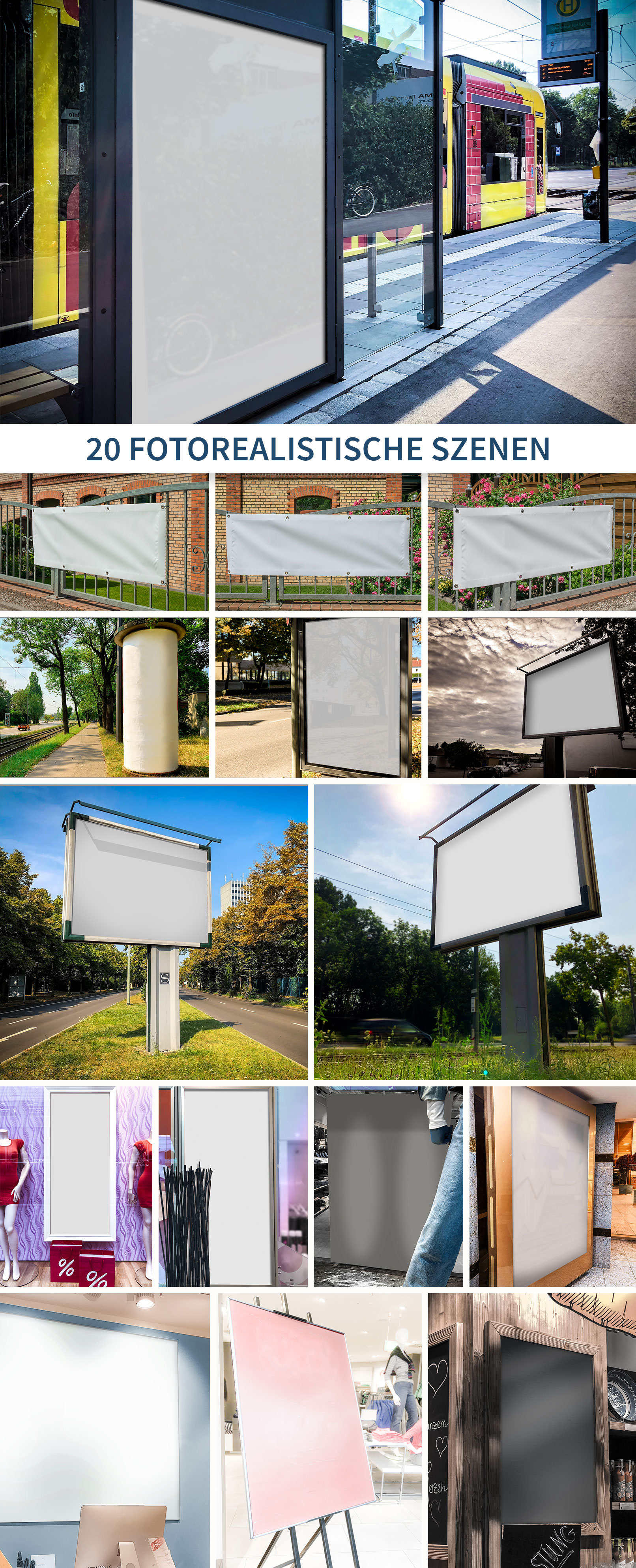 Download Mockups für Plakate und Banner | Photoshop | Stadtszenen