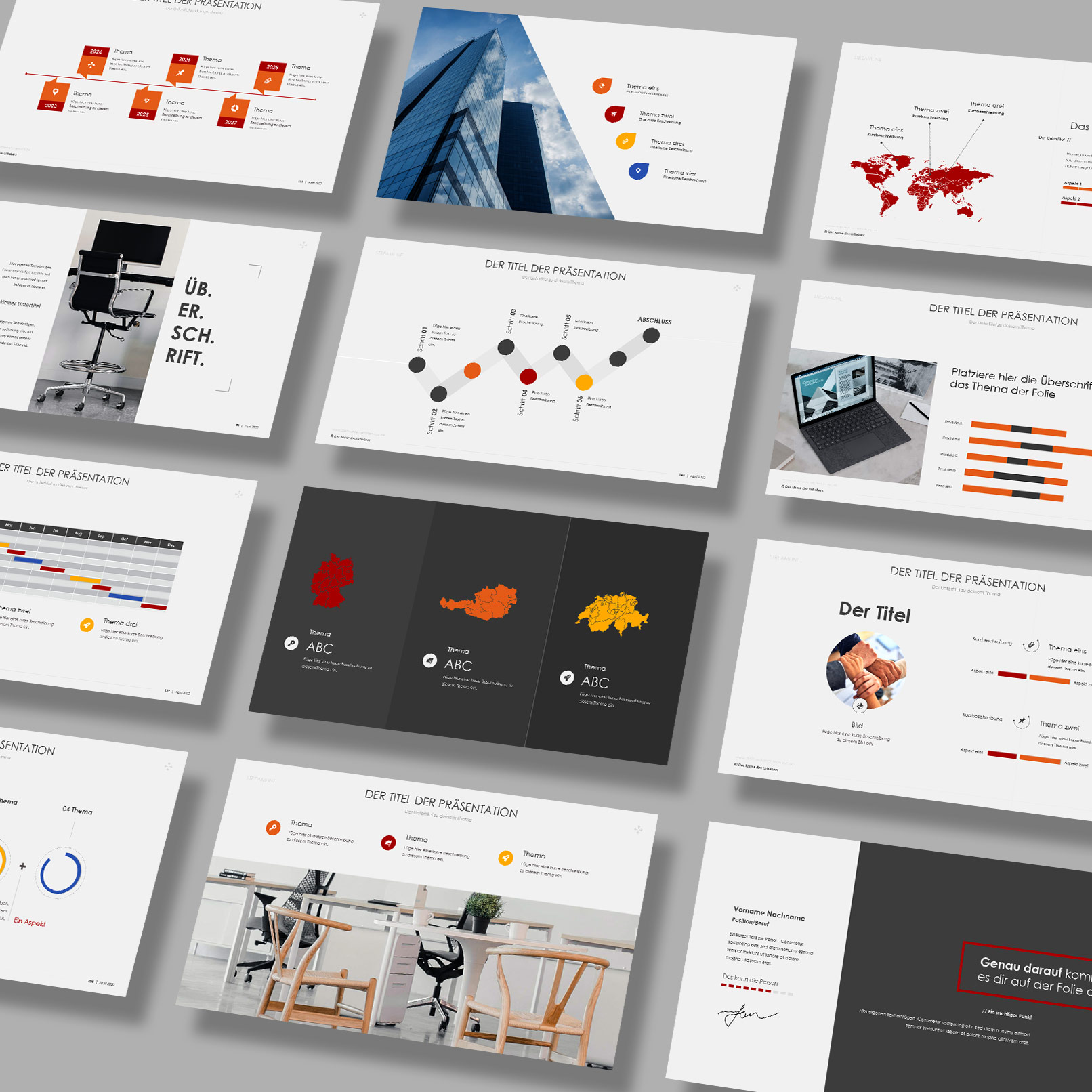 Folienvorlagen für PowerPoint, Keynote und Google Slides im Streamline-Design