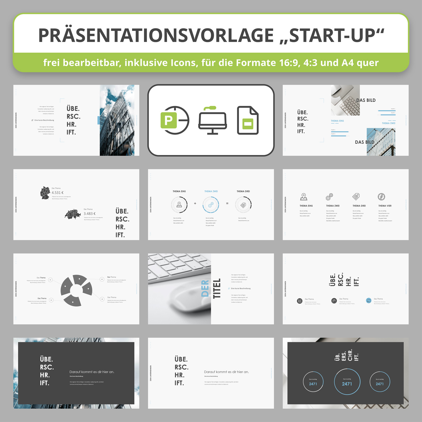 Vorschau auf Folien der Design-Vorlagen Start-up