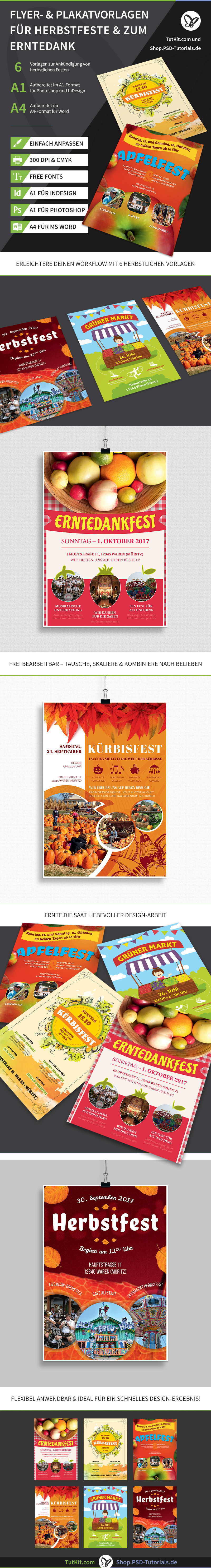 Überblick über die Vorlagen zur Gestaltung von Plakaten und Flyern für Herbstfeste Überblick über die Vorlagen zur Gestaltung von Plakaten und Flyern für Herbstfeste