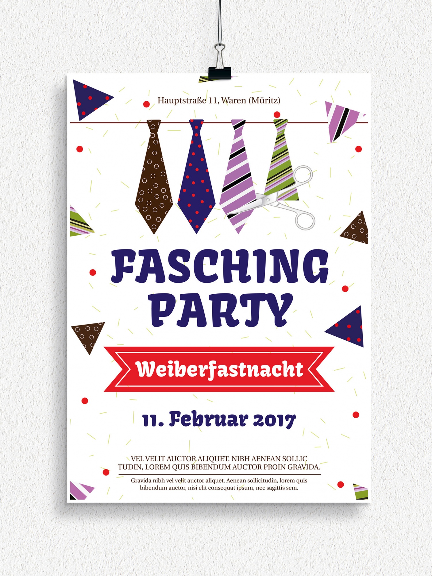 Poster, Flyer und Plakate fuer Karneval, Fasching und Fastnacht