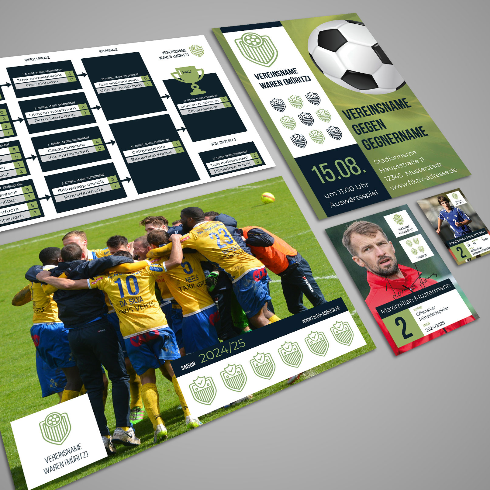 Design-Vorlagen für Fußballvereine – Komplettausstattung