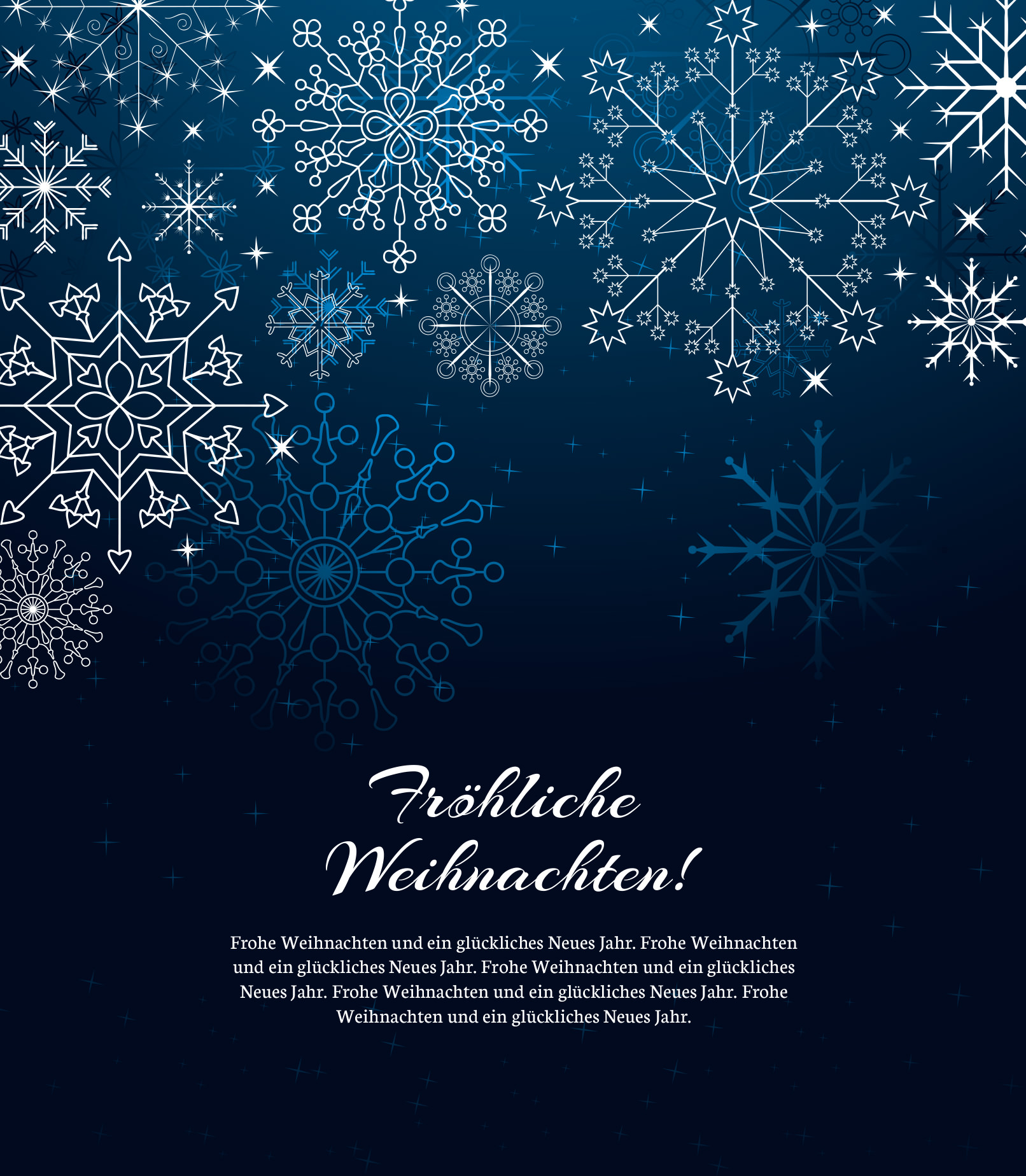 Wintermotive und Illustrationen für Weihnachten: Beispiel Glückwunschkarte